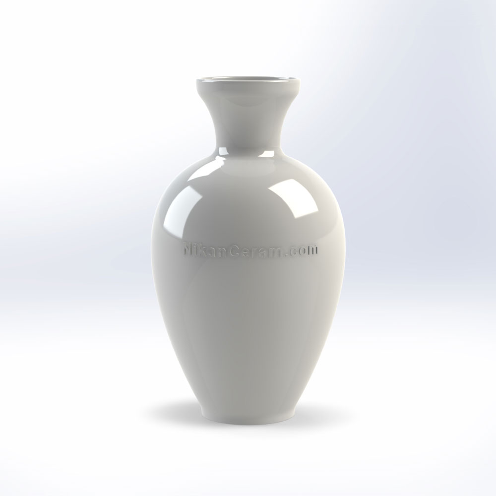 رندر سه بعدی گلدان چینی